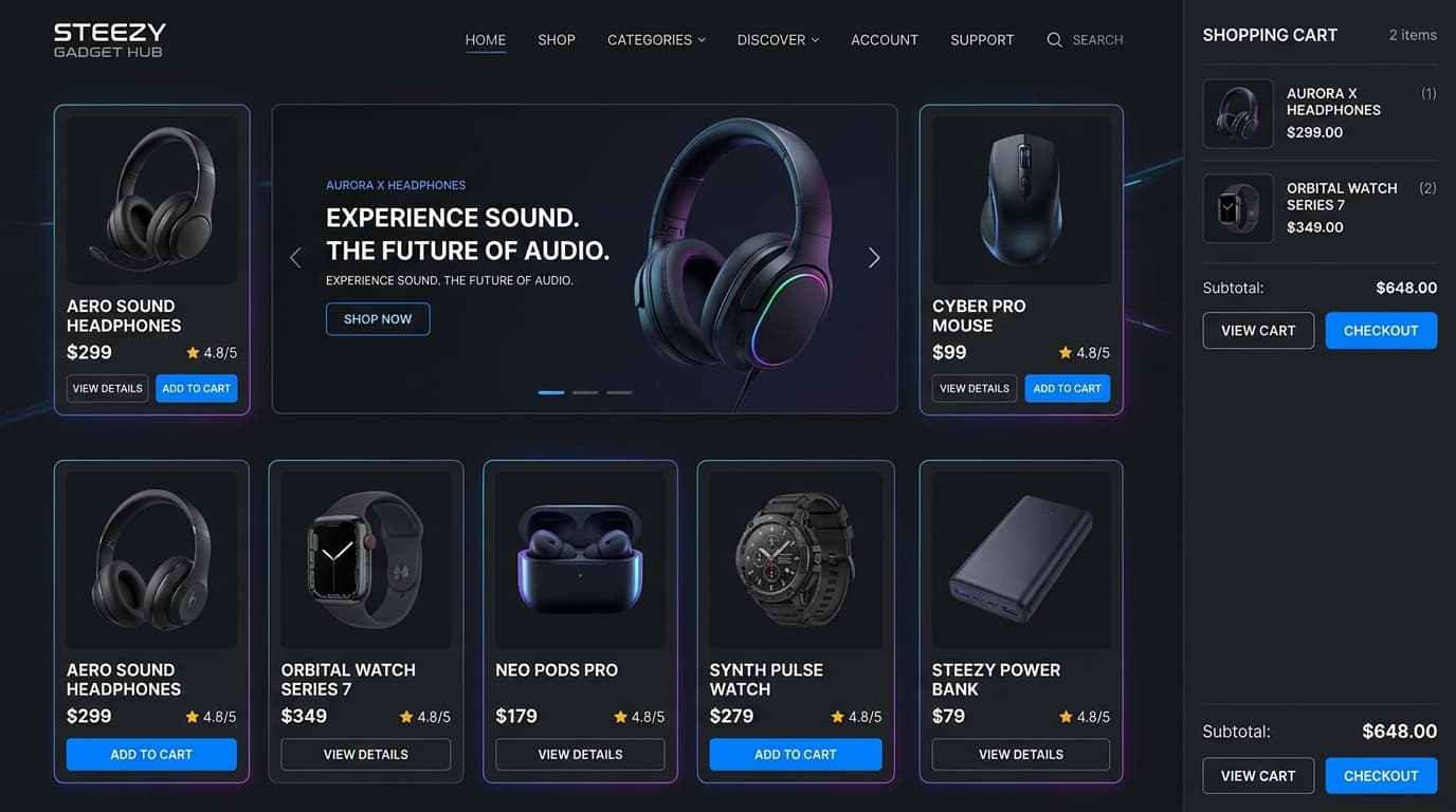 Steezy Gadget Hub — E-Commerce Platform